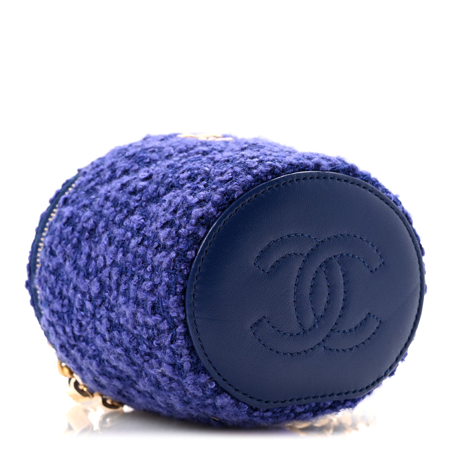 Chanel Tweed Quilted Afternoon Tea Top Handle Vanity Case With Chain Purple 4 of 11