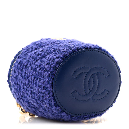 Chanel Tweed Quilted Afternoon Tea Top Handle Vanity Case With Chain Purple 4 of 11