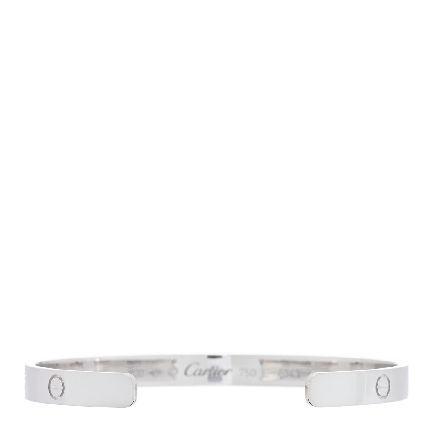 18K White Gold LOVE Cuff Bracelet 20
