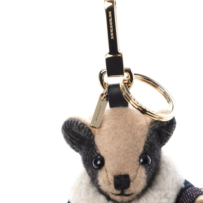 Burberry Cashmere Denim Jacket Thomas Bear Bag Charm Camel 3 of 3