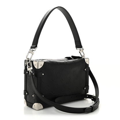 Louis Vuitton Calfskin Debossed Monogram Side Trunk Black 3 of 9