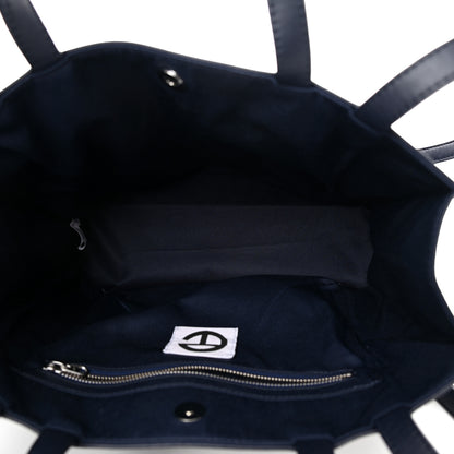 Telfar Vegan Leather Medium Shopping Bag Navy 5 of 11