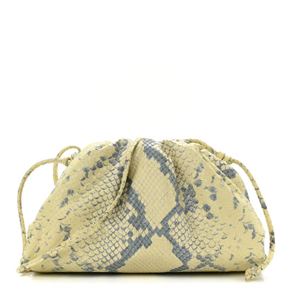 Bottega Veneta Goatskin Python Embossed The Mini Pouch Kiwi Black Silver 1 of 15