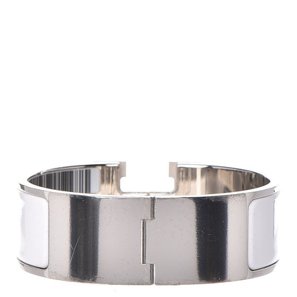 Hermes Enamel Wide Clic Clac H Bracelet PM White 4 of 5