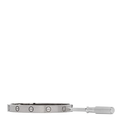 Cartier 18K White Gold Brushed Finish LOVE Bracelet 17 3 of 9
