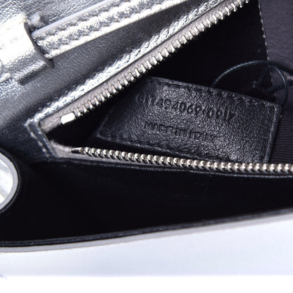 Saint Laurent Metallic Nappa Silk Fetiche Clutch Argento 7 of 9