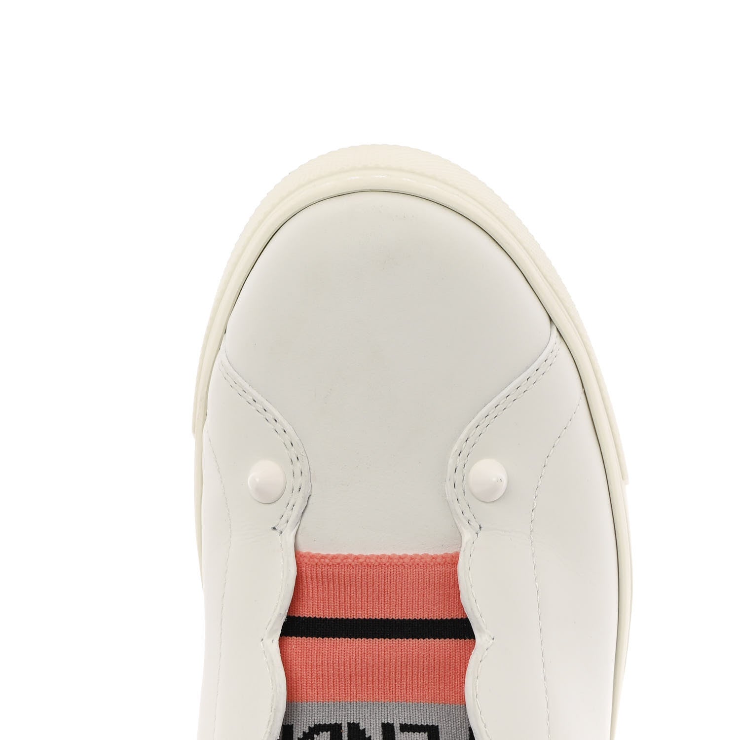 Fendi Vitello Rockoclick Slip On Sneakers 36 White Multicolor 10 of 11