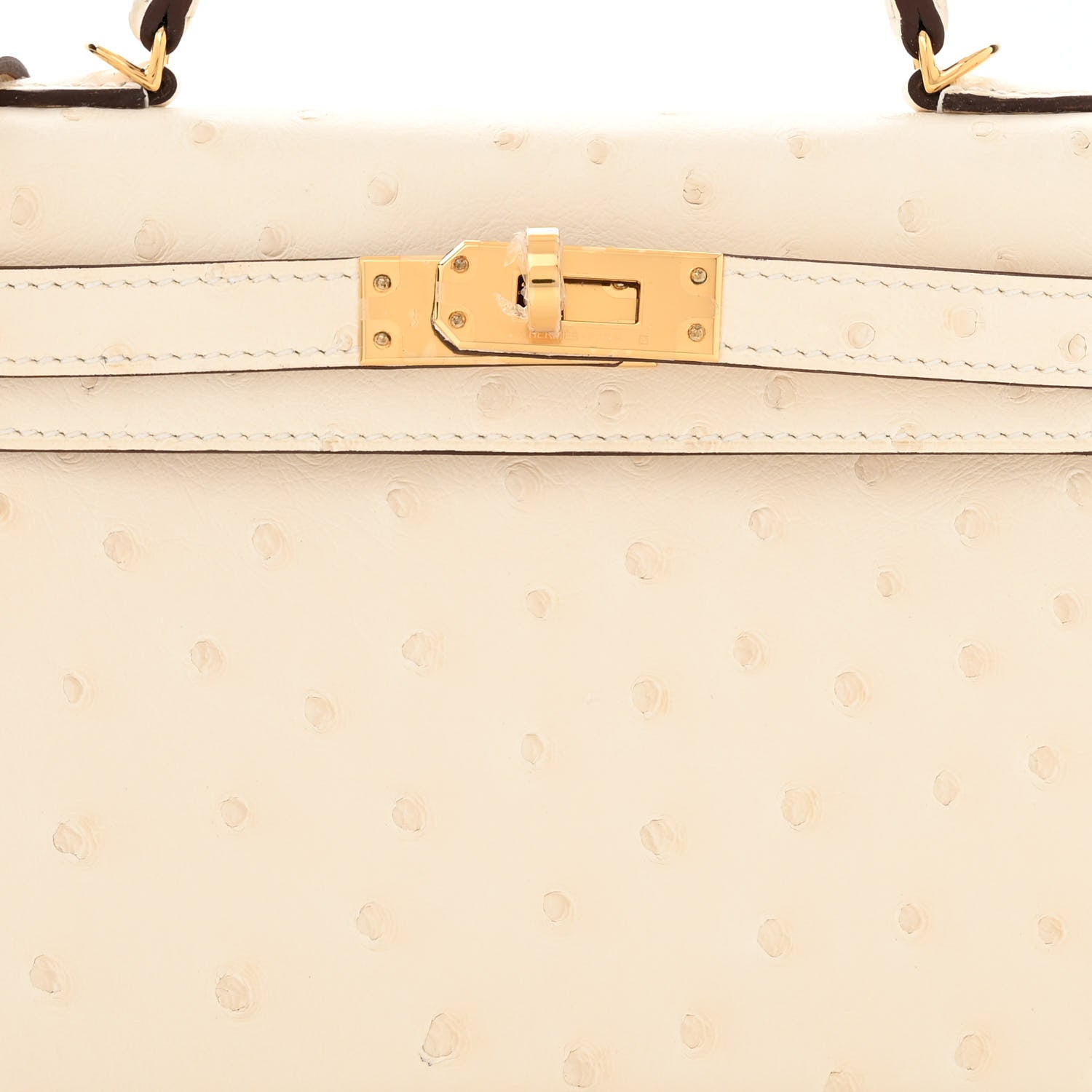 Hermes Ostrich Kelly Sellier Mini 20 Nata 8 of 11
