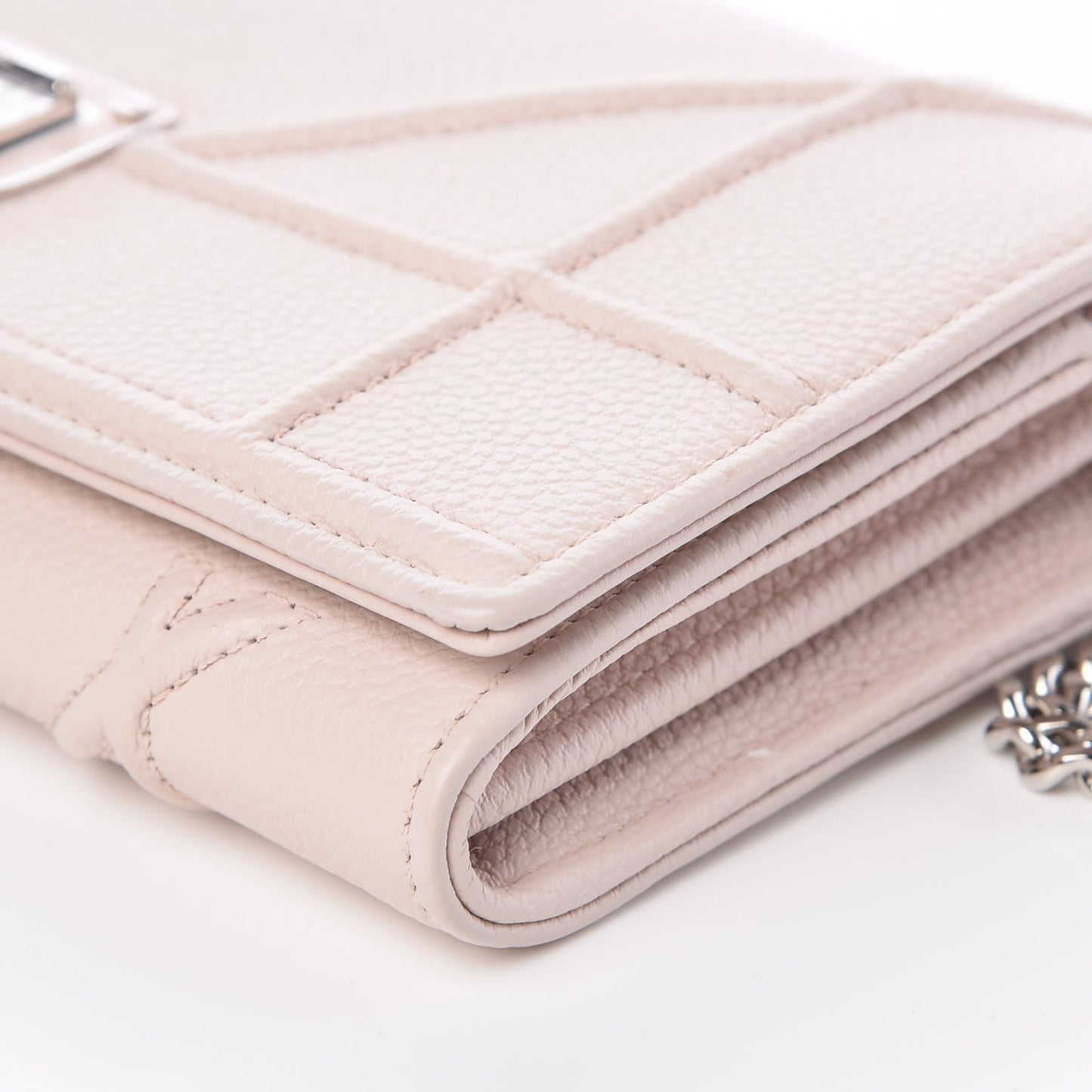 Grained Calfskin Diorama Croisiere Chain Wallet Rose Poudre