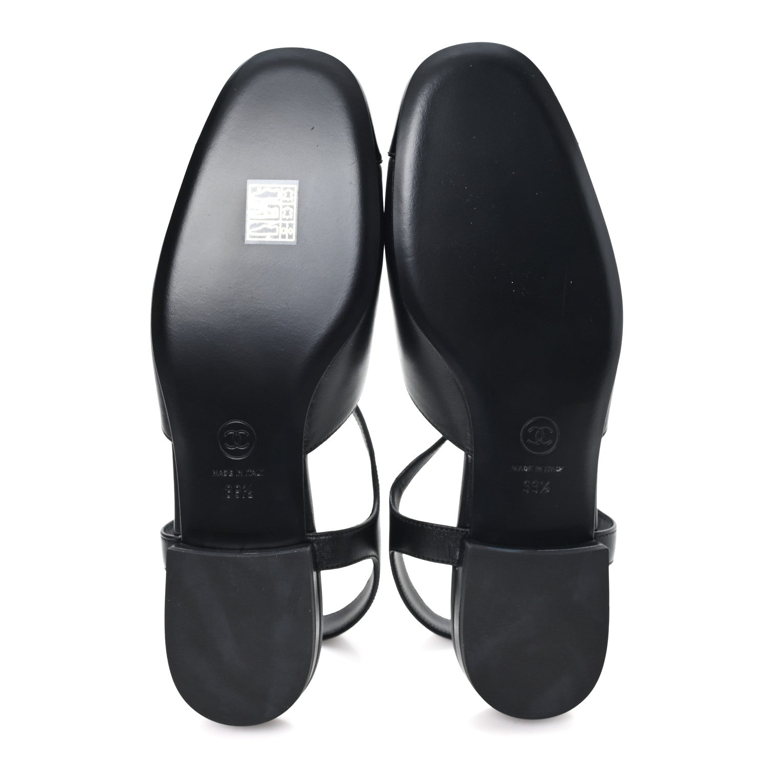 Chanel Lambskin Patent Cap Toe Crystal Enamel CC Mary Jane Slingback Flats 39.5 Black 6 of 10