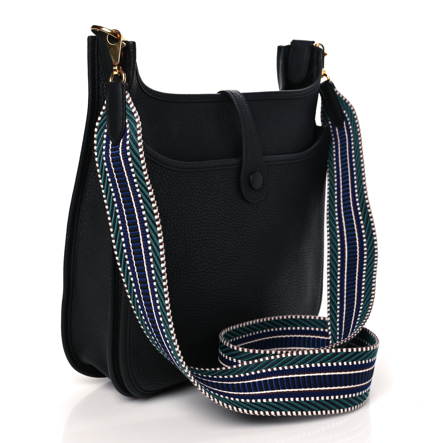 Hermes Taurillon Clemence Cavale Sangle Evelyne III PM Black 2 of 8