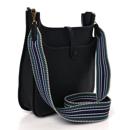 Hermes Taurillon Clemence Cavale Sangle Evelyne III PM Black 2 of 8