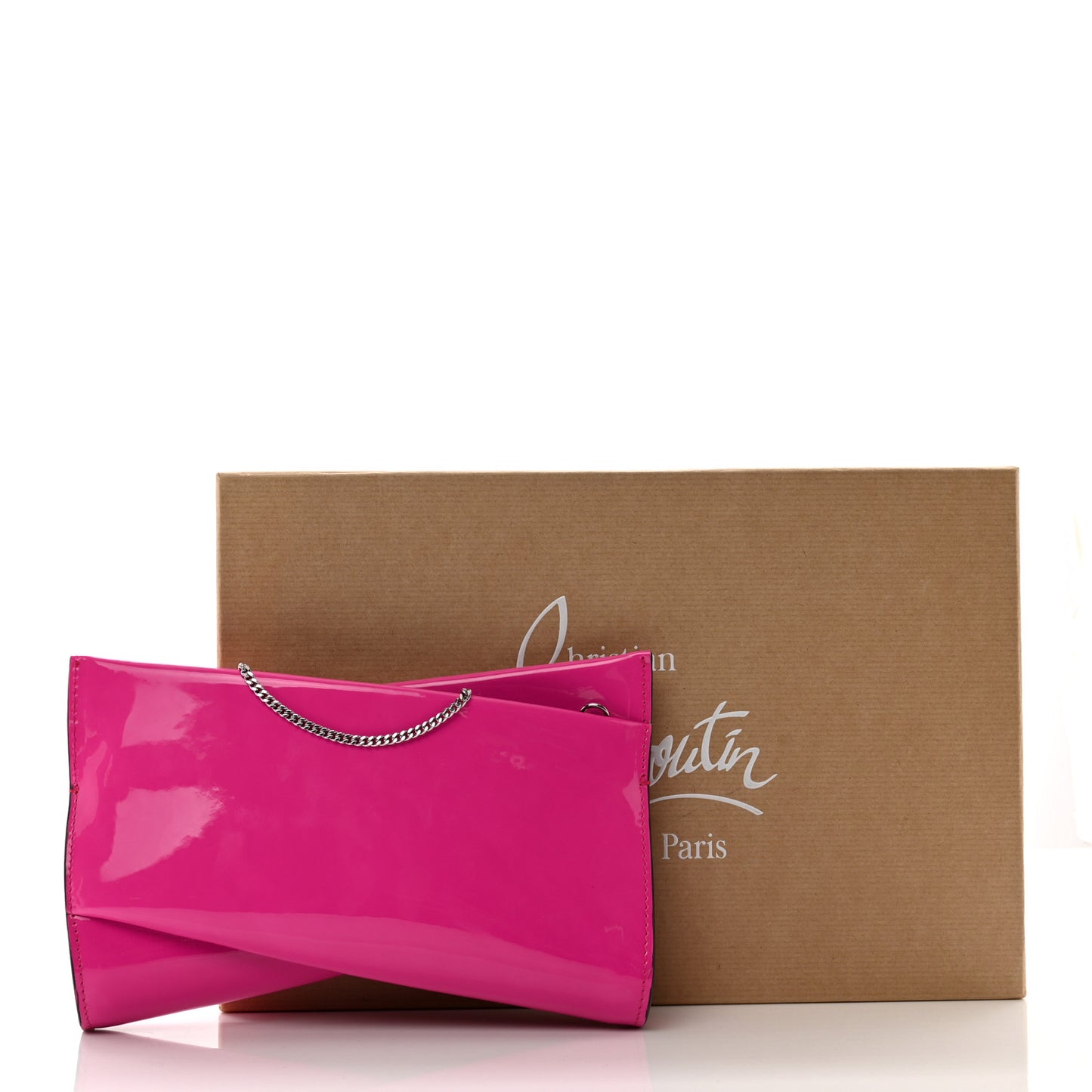 Patent Small Loubi Twist Zip Chain Clutch Bag Bolerose