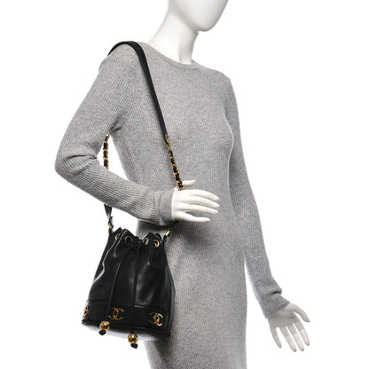 Chanel Lambskin CC Drawstring Shoulder Bag Black 2 of 8