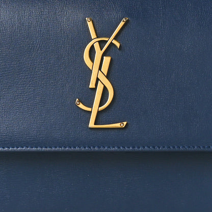 Saint Laurent Calfskin Medium Monogram Sunset Blue Charron 8 of 11