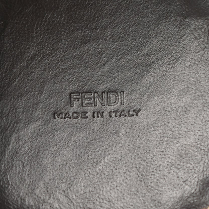 Fendi Calfskin FF 1974 Embossed Help Bag Charm Maya Black Red 4 of 13
