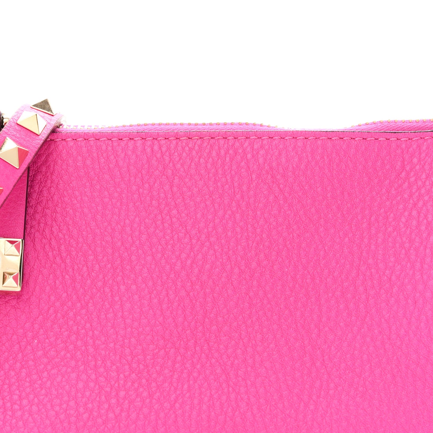 Valentino Garavani Pebbled Calfskin Small Rockstud Flip Lock Shoulder Bag Fuxia 7 of 9