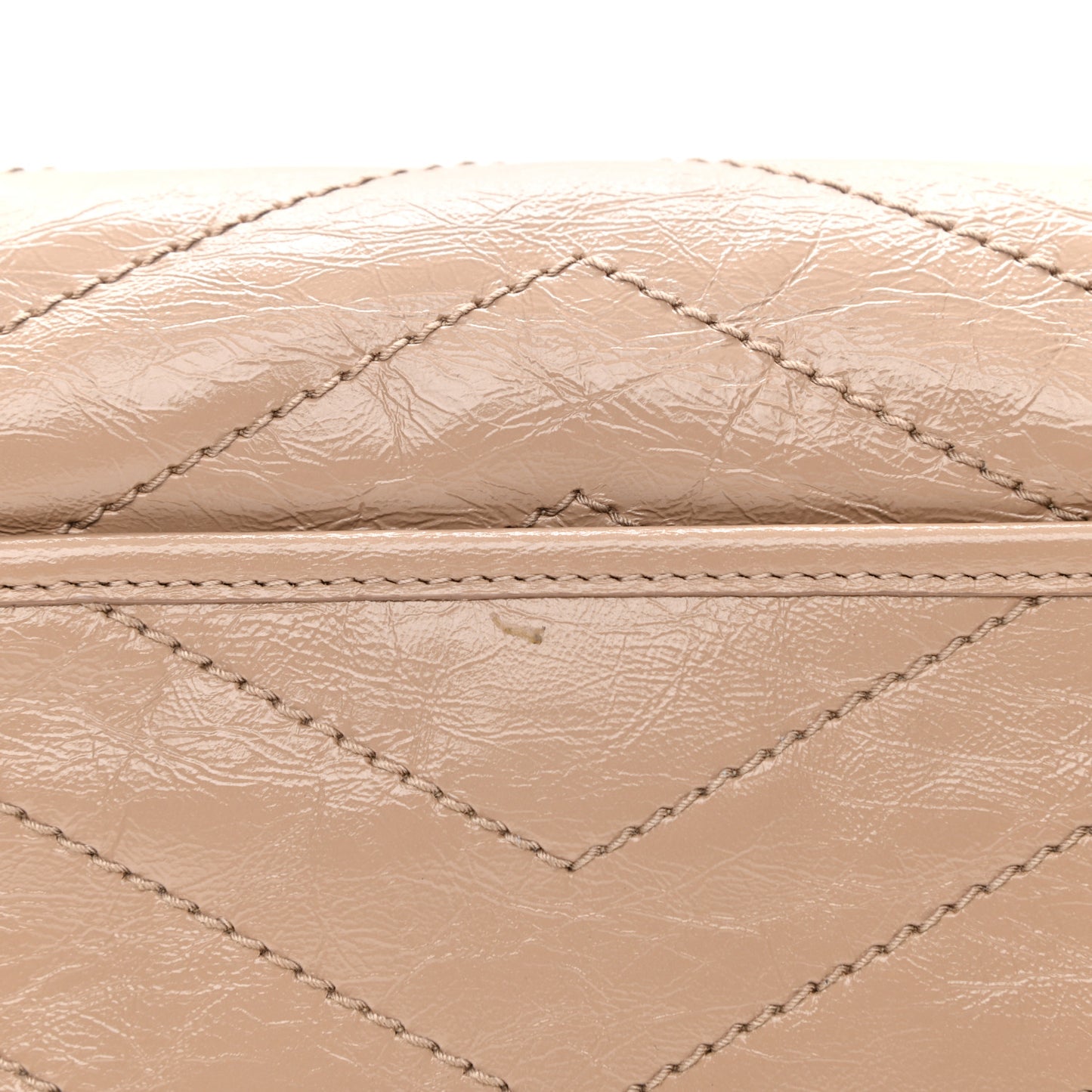 Crinkled Calfskin Matelasse Monogram Baby Niki Chain Satchel Light Taupe