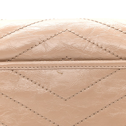 Saint Laurent Crinkled Calfskin Matelasse Monogram Baby Niki Chain Satchel Light Taupe 11 of 12