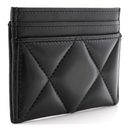 Chanel Lambskin Quilted Chanel 19 Card Holder Black 3 of 8