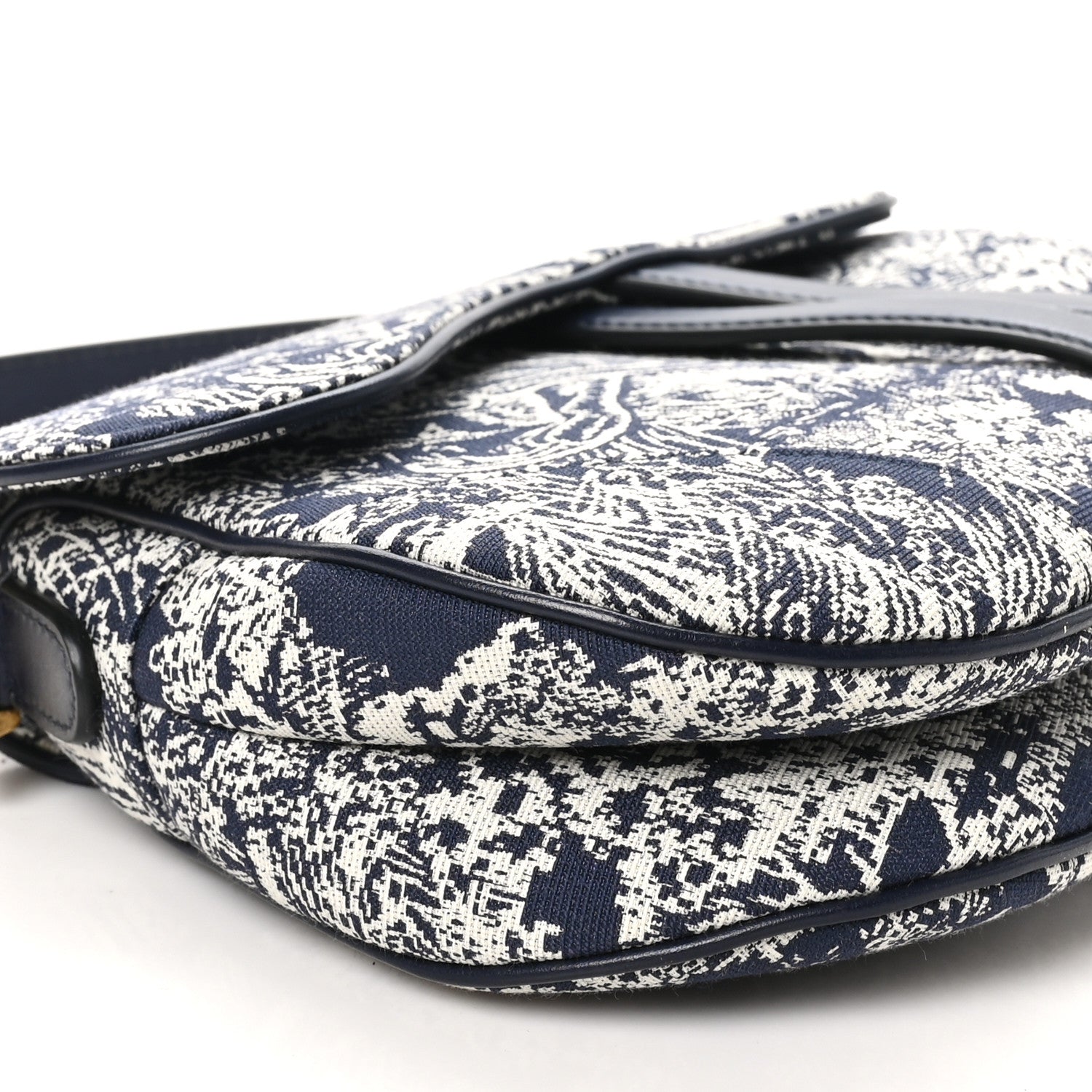 Christian Dior Canvas Reverse Embroidered Toile De Jouy Saddle Bag Blue 9 of 10