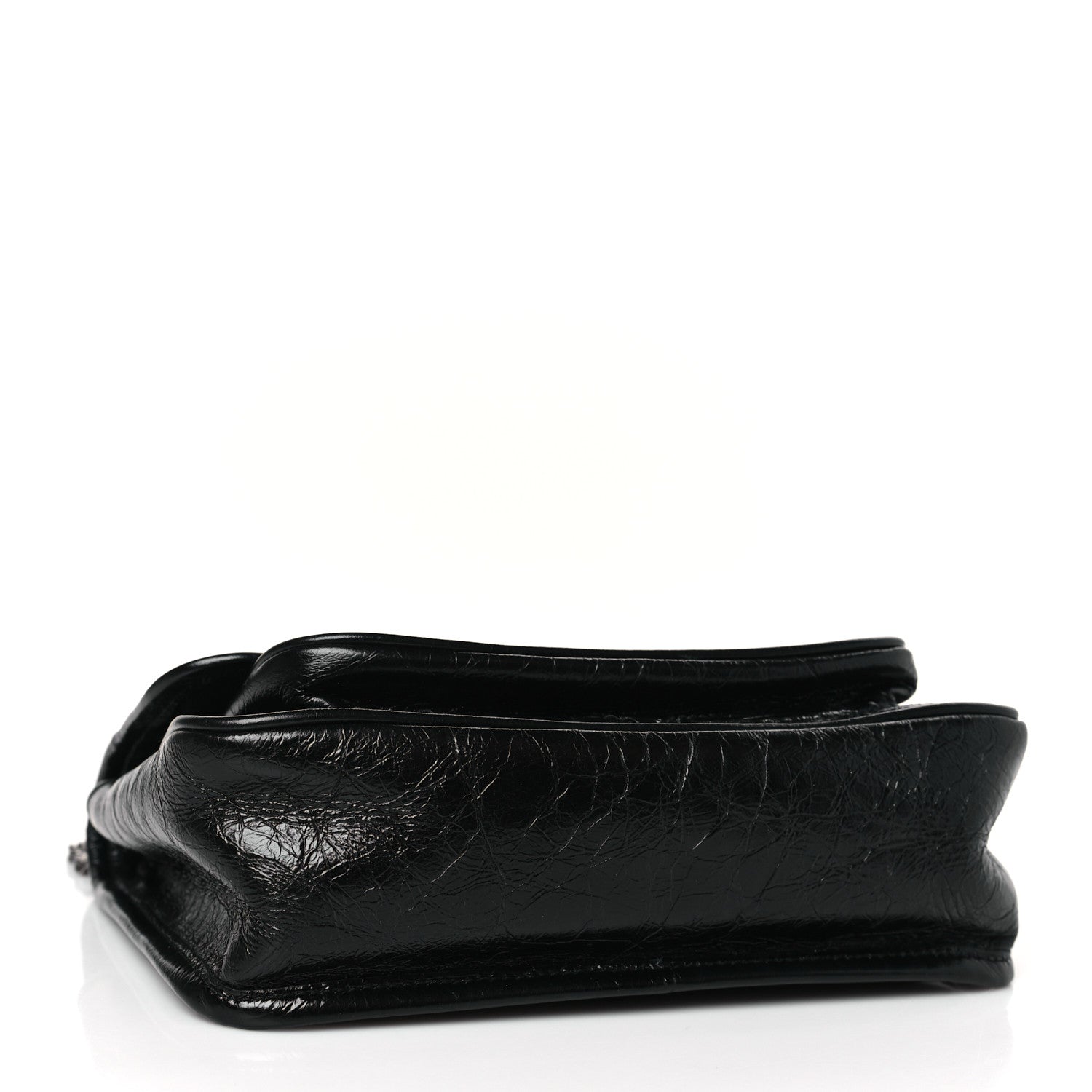 Saint Laurent Crinkled Calfskin Matelasse Monogram Baby Niki Chain Satchel Black 4 of 9