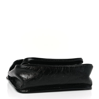 Saint Laurent Crinkled Calfskin Matelasse Monogram Baby Niki Chain Satchel Black 4 of 9