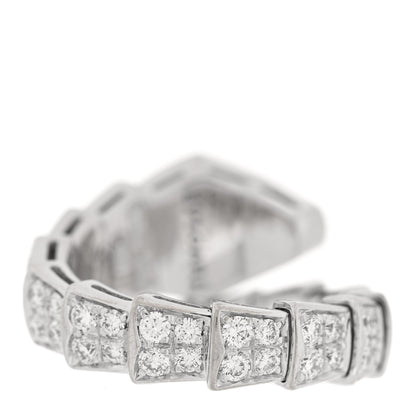 Bulgari 18K White Gold Diamond One-Coil Serpenti Viper Ring S 3 of 4