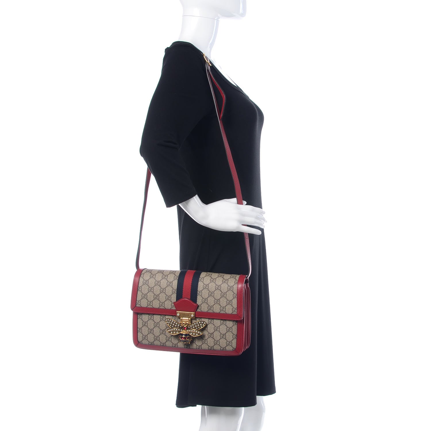 Gucci GG Supreme Monogram Medium Queen Margaret Shoulder Bag Red 2 of 11