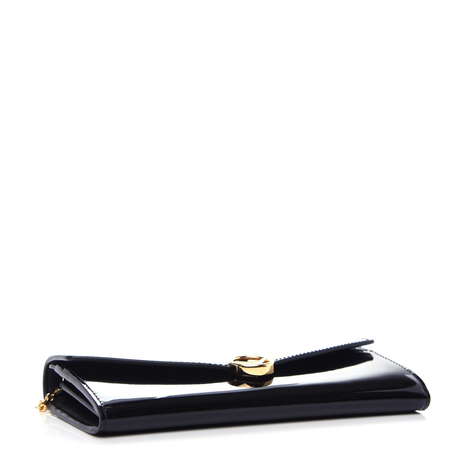Fendi Vitello Vernice Mou F is Fendi Continental Envelope Wallet On Chain Black 4 of 10
