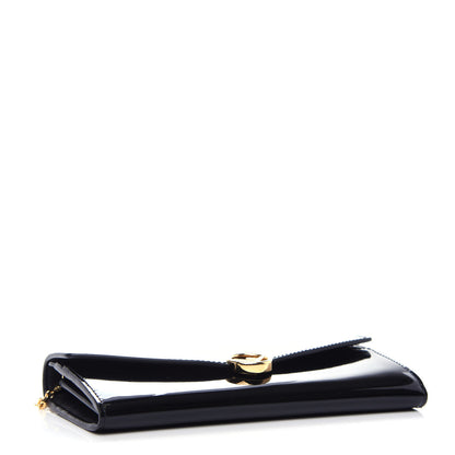 Fendi Vitello Vernice Mou F is Fendi Continental Envelope Wallet On Chain Black 4 of 10