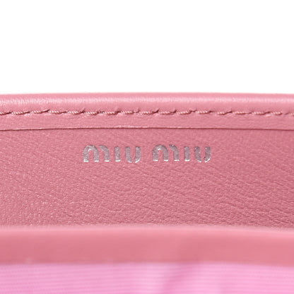 Miu Miu Nappa Matelasse Wallet On Chain Rosa 7 of 11