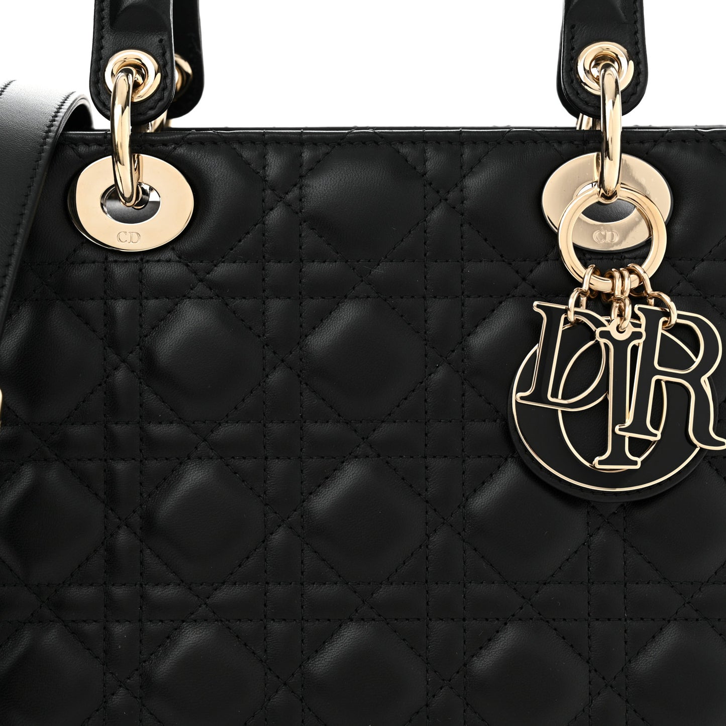 Lambskin Cannage Medium Lady Dior Black