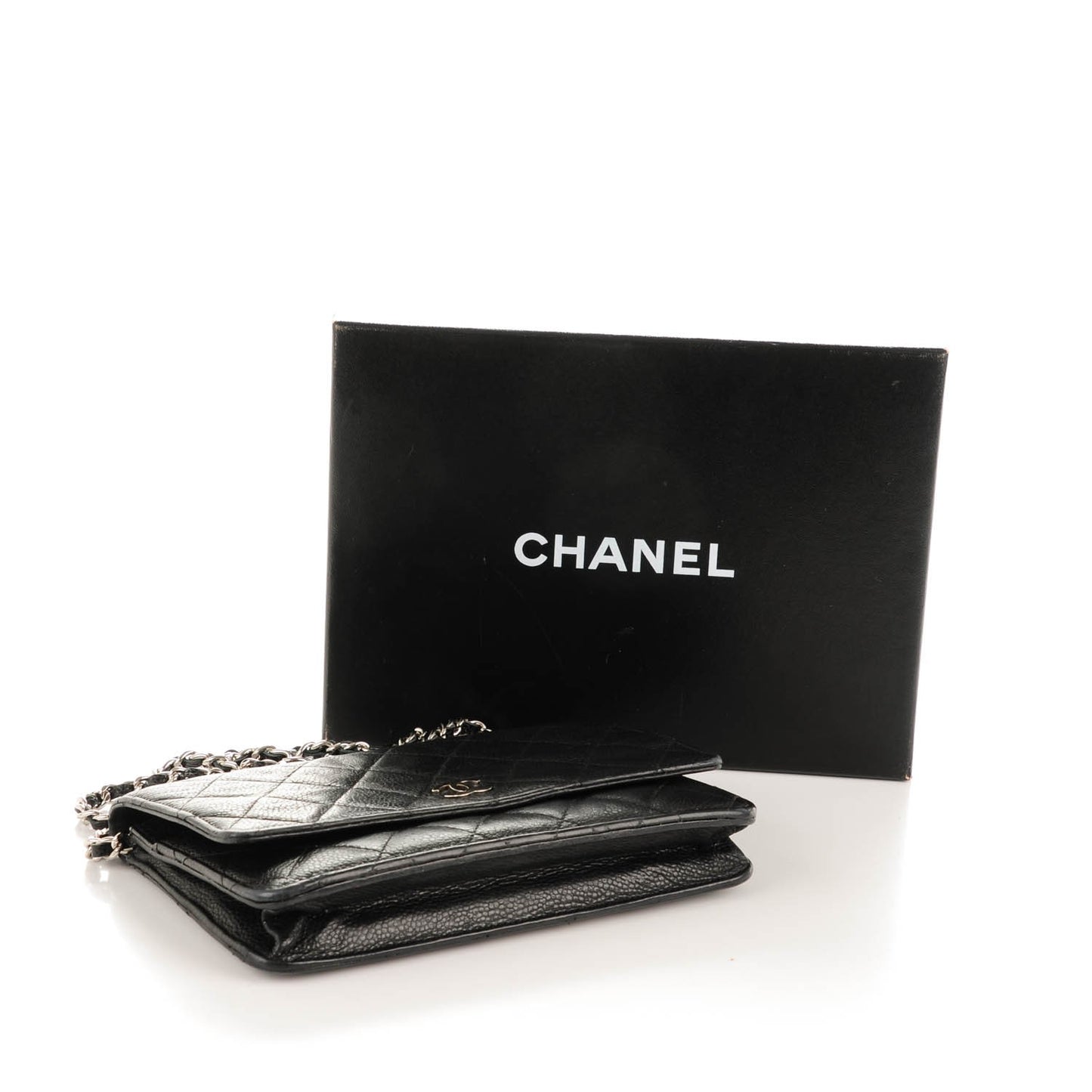 Caviar Quilted Wallet On Chain WOC Black