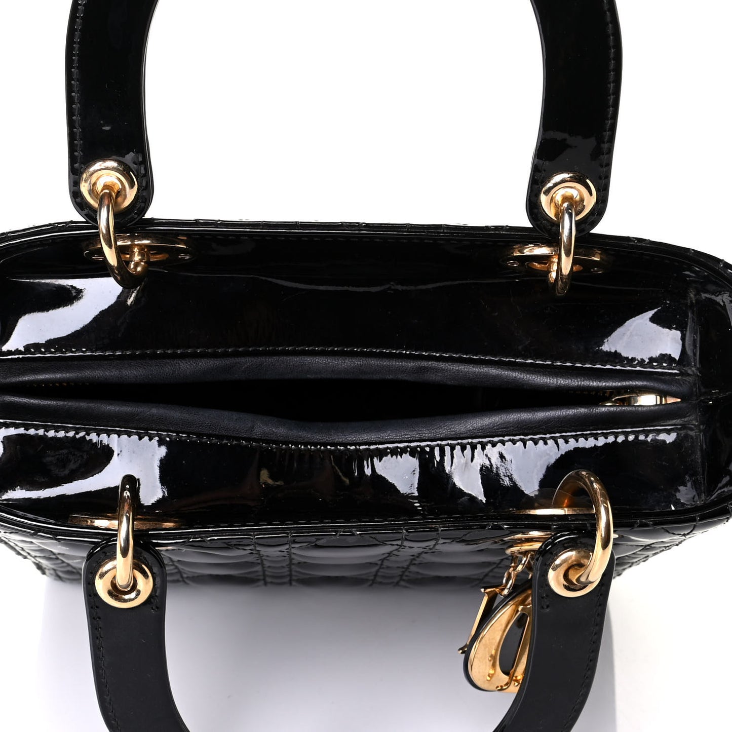 Patent Cannage Medium Lady Dior Black