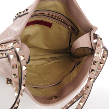 Valentino Garavani Vitello Rockstud Shopper Tote Poudre 5 of 9