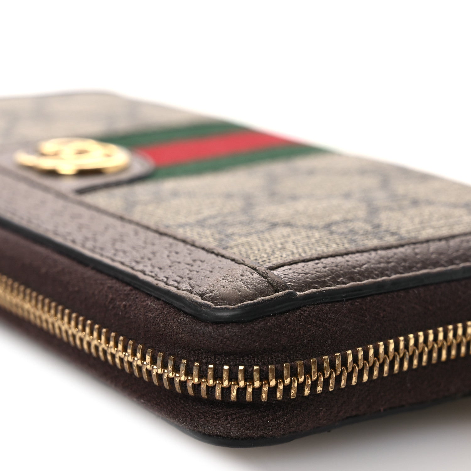 Gucci GG Supreme Monogram Web Ophidia Zip Around Wallet Brown 10 of 10