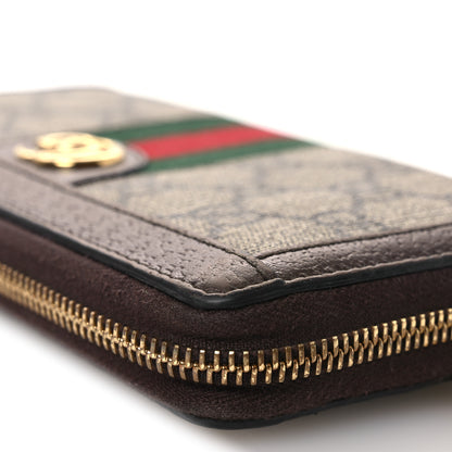 Gucci GG Supreme Monogram Web Ophidia Zip Around Wallet Brown 10 of 10