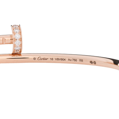 Cartier 18K Pink Gold Diamond Small Juste Un Clou Bracelet 16 3 of 4