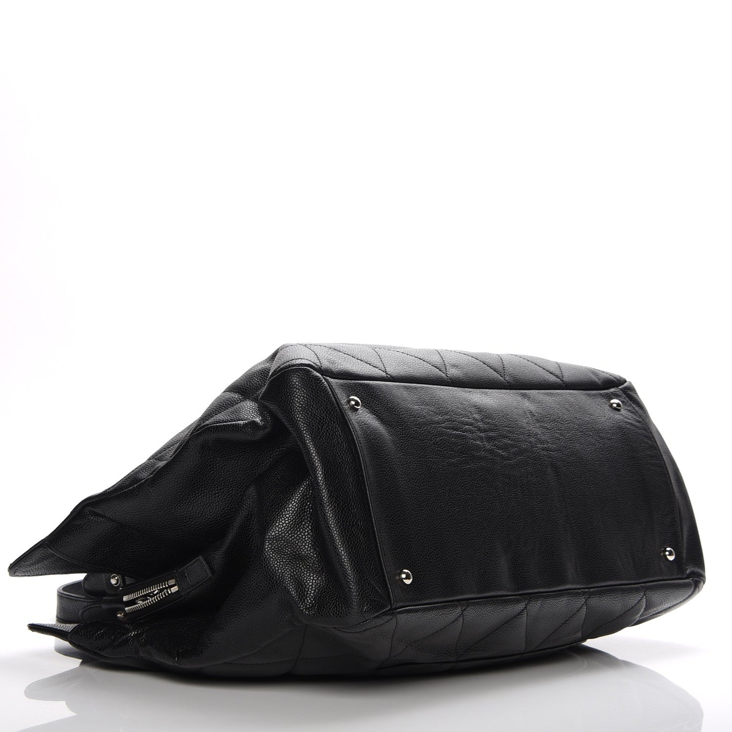 Soft Caviar Quilted Large Timeless Tote Black