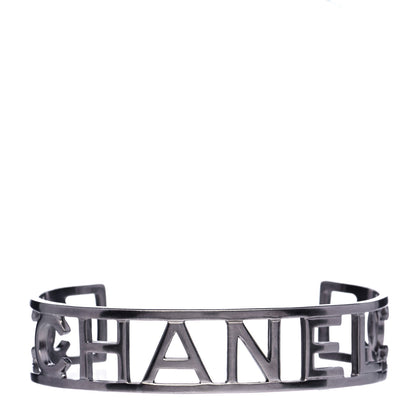 Chanel Metal Logo Cuff Silver 1 of 5