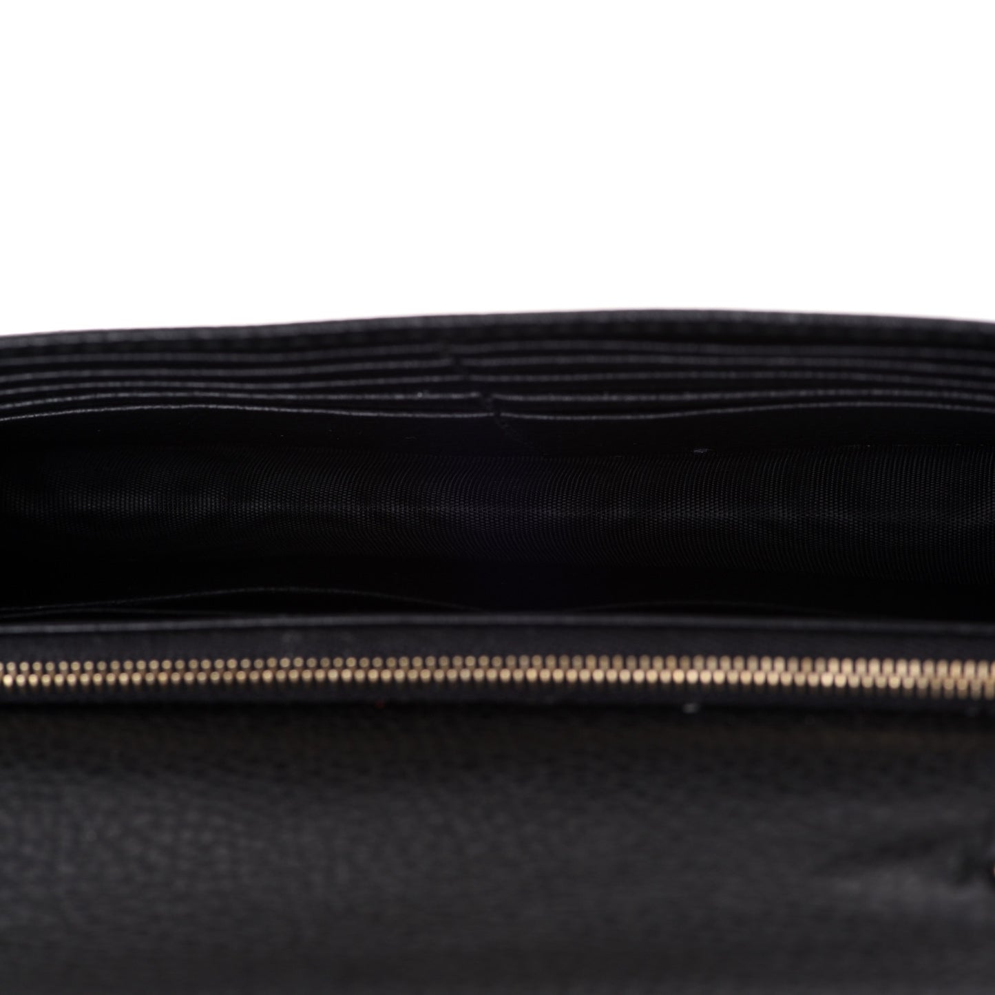 Dollar Calfskin Interlocking G Chain Wallet Black