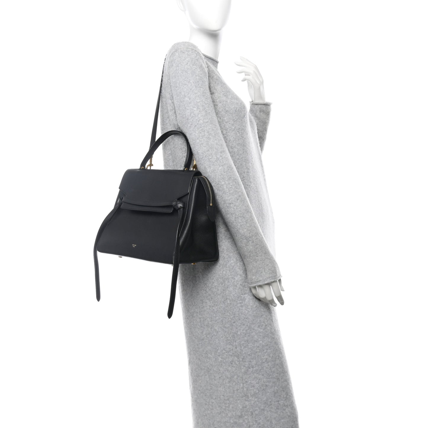 Drummed Calfskin Mini Belt Bag Black