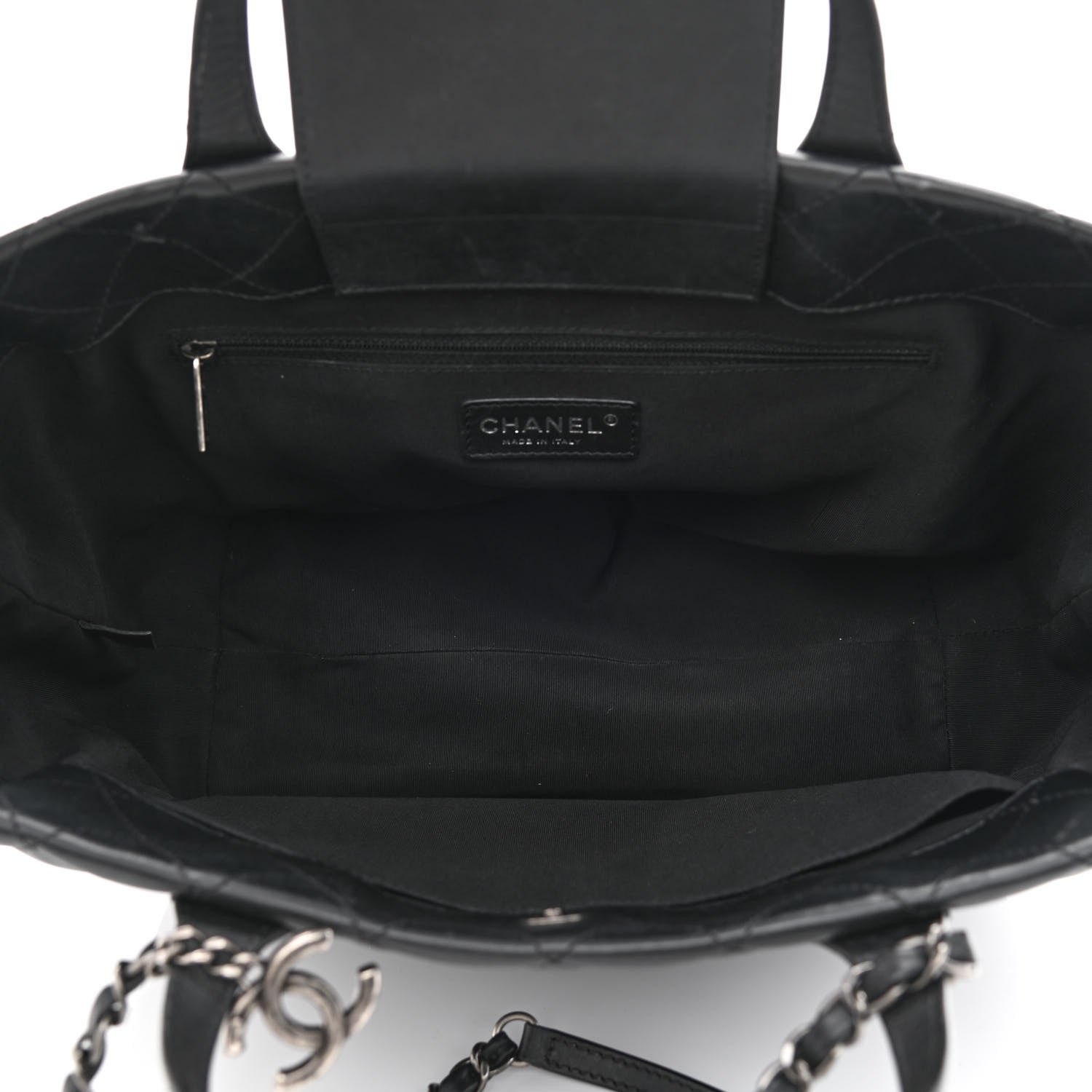 Chanel Calfskin Quilted Small Easy Shopping Tote Black 5 of 12