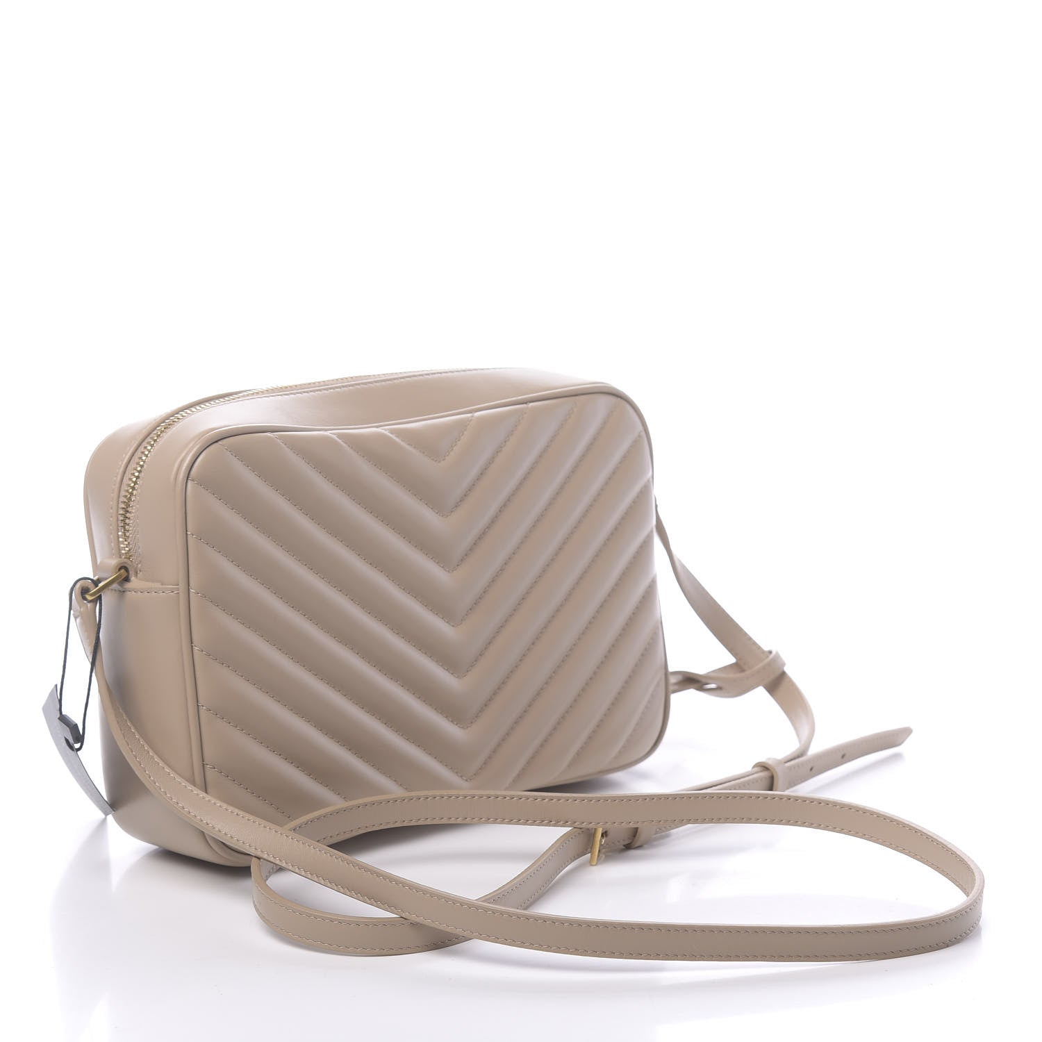 Saint Laurent Calfskin Matelasse Monogram Lou Camera Bag Dark Beige 2 of 9