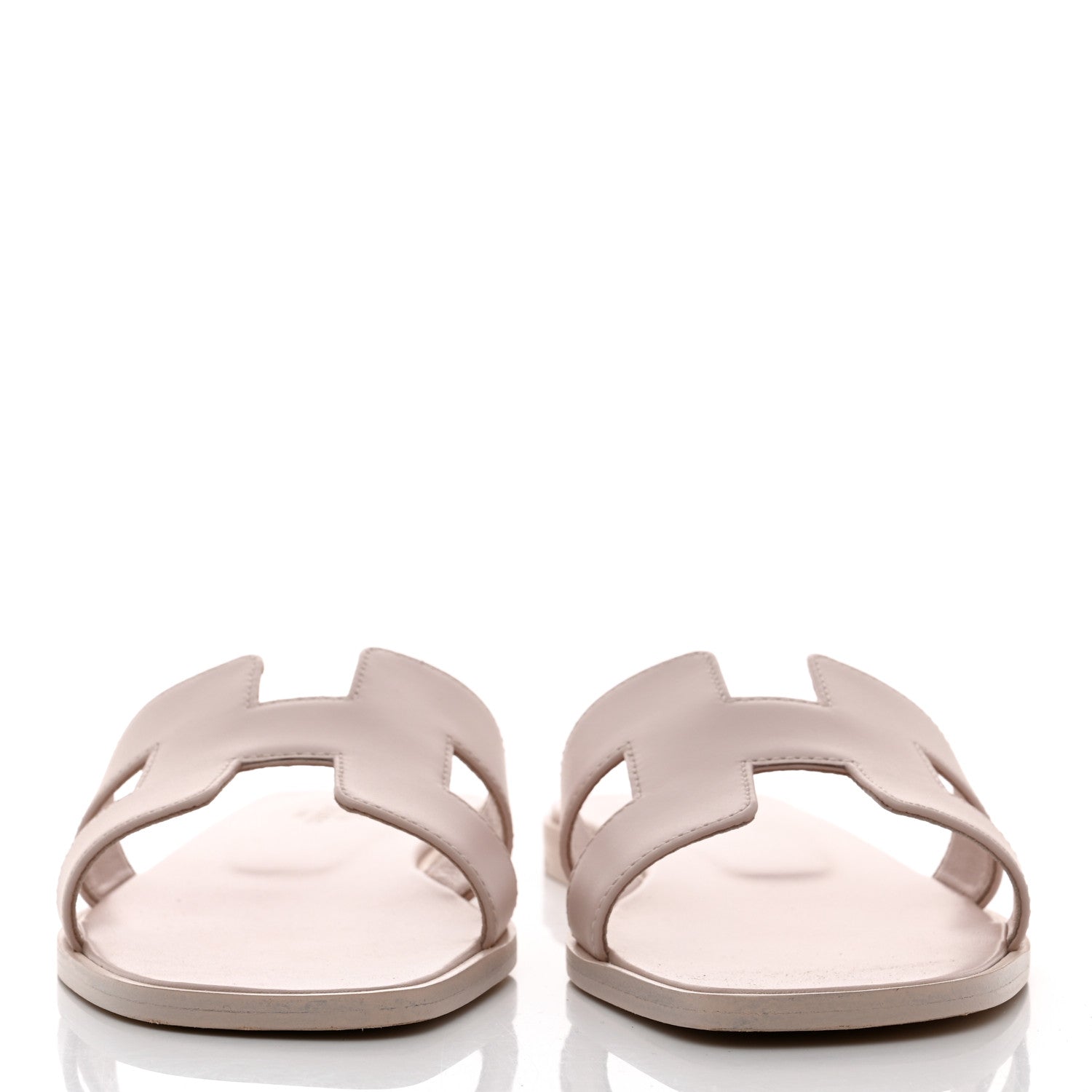 Hermes Box Calfskin Oran Sandals 39 Rose Pale 2 of 8