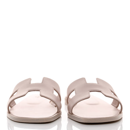 Hermes Box Calfskin Oran Sandals 39 Rose Pale 2 of 8