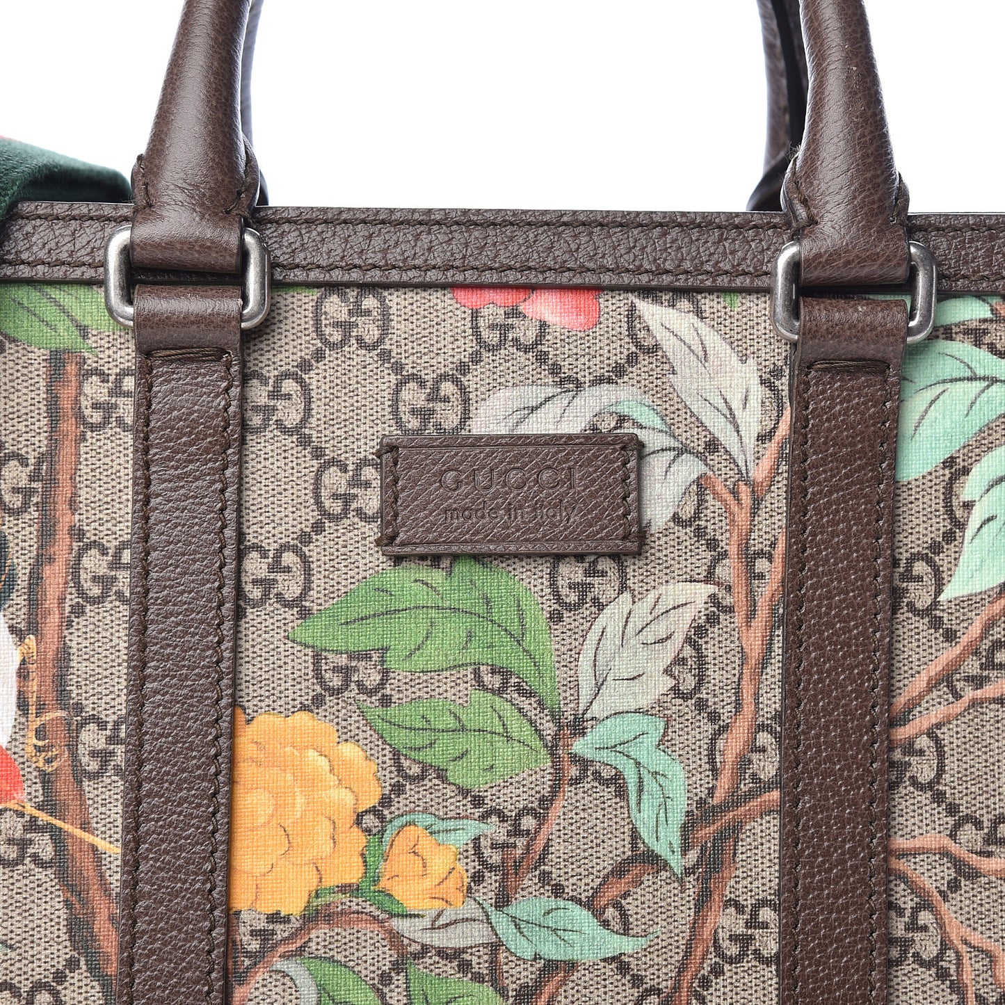 GG Supreme Monogram Tian Web Vertical Tote Beige Multicolor New Acero