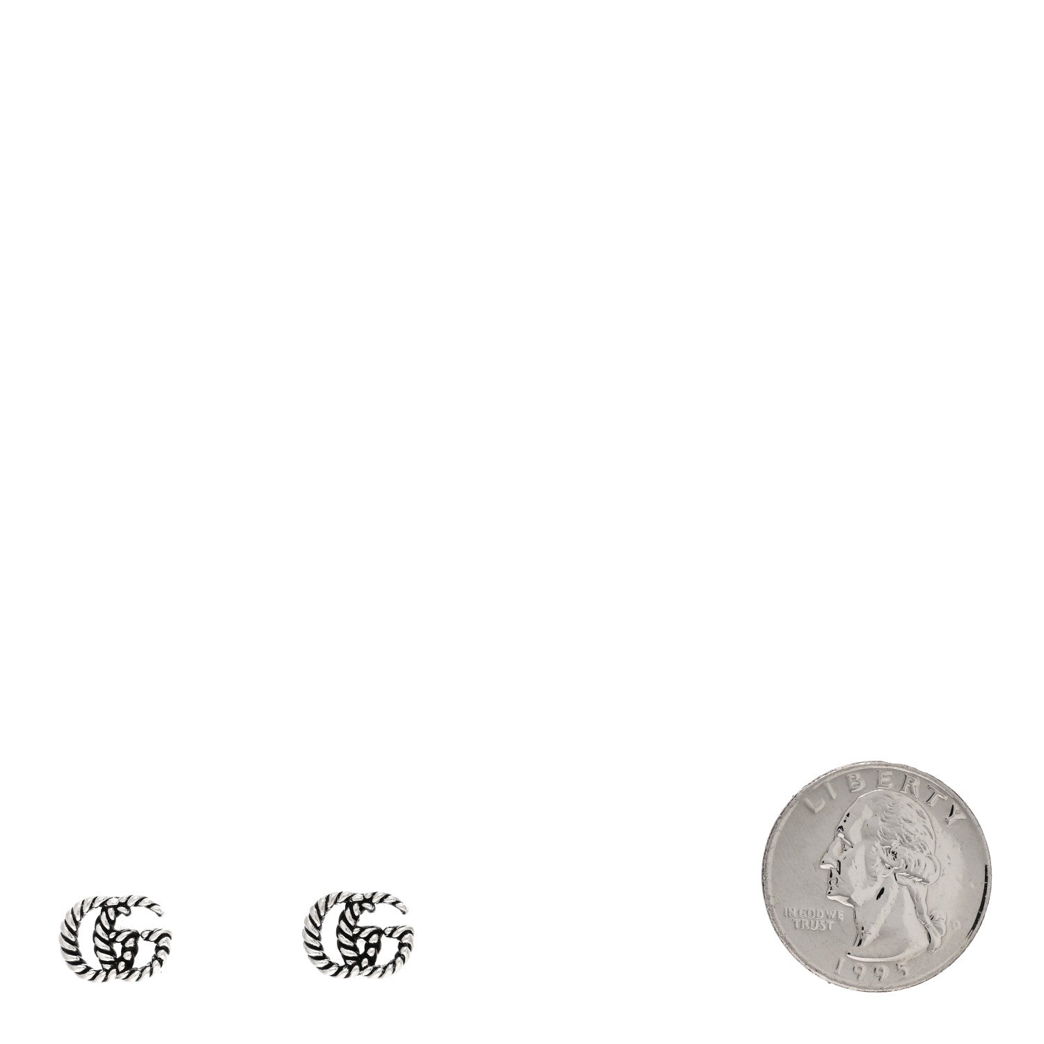 Gucci Sterling Silver Torchon Double G Earrings 2 of 4