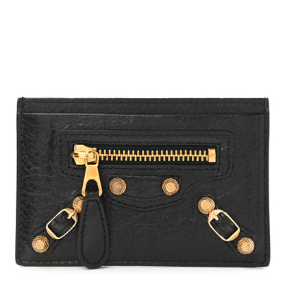 Balenciaga Agneau Giant Gold Hardware Card Case Black 1 of 8